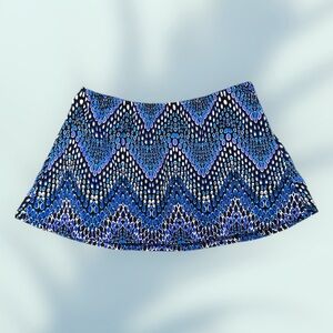 Longitude Swim Cover Up Skirt | Blue Print Swimwear Skirt | Size Medium